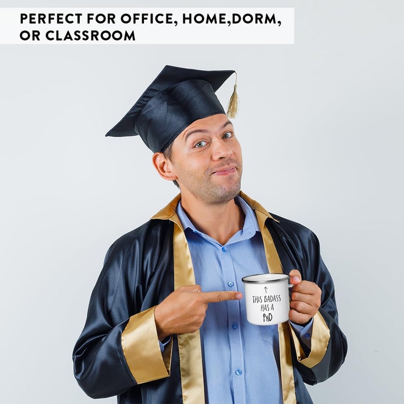 Andaz Press 11oz. Graduation Stainless Steel Campfire Coffee Mug Gift, This Badass Has A PhD, Arrow Graphic, 1-Pack, Includes Gift Box Class Of 2026 Graduation Cup PhD Mug PhD Coffee Mug - Image 4